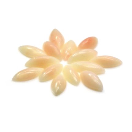 5.14 Ct. Salmon and White Cabochon Coral