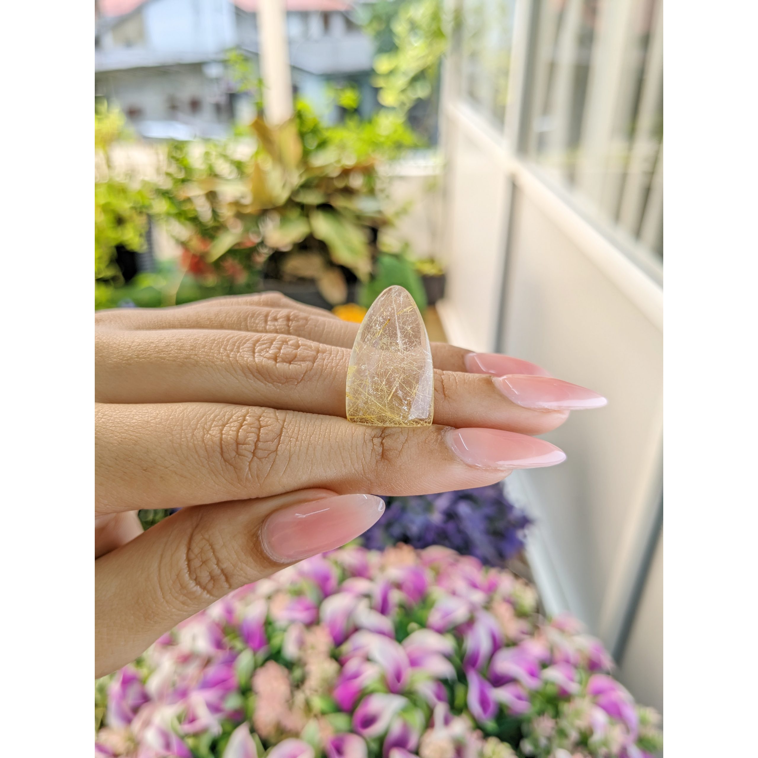 13.11 Ct. Yellow Cabochon Rutilated Quartz - Image 2