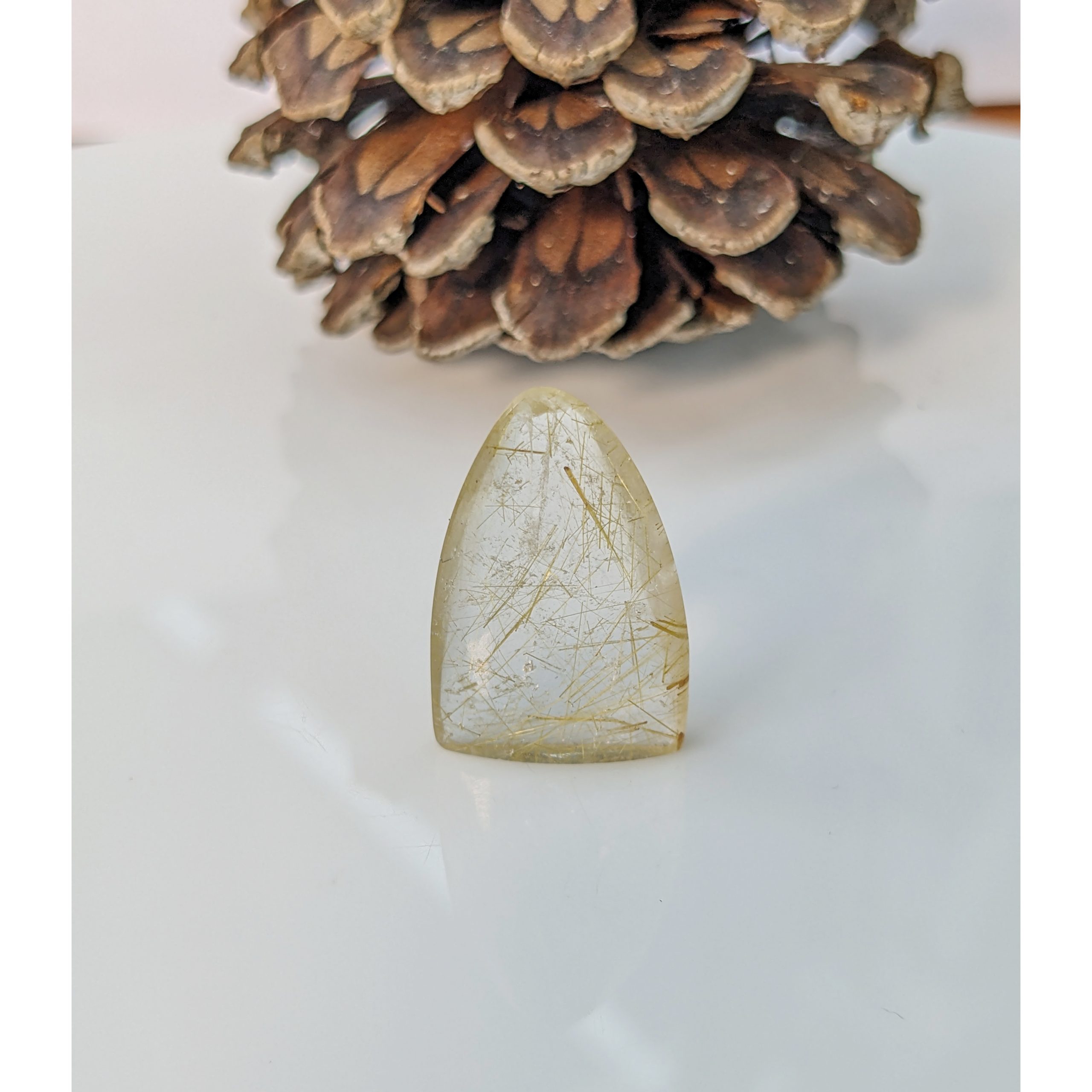 13.11 Ct. Yellow Cabochon Rutilated Quartz - Image 3